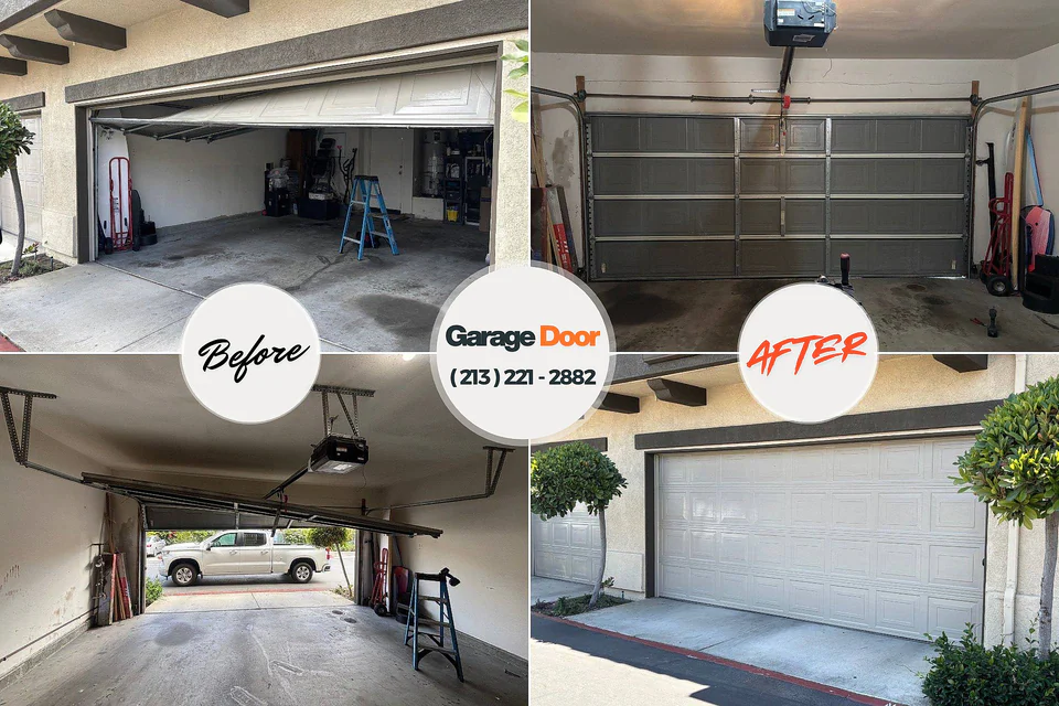 Before and after: garage door repair Dunellen, NJ